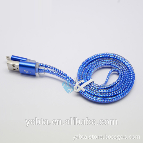 shenzhen factory flat usb cable, metal housing usb data cable, usb cable for iphone 6 and samsung